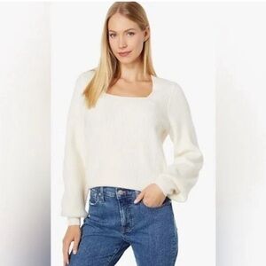 Madewell Melwood Cream Square-neck Sweater L
